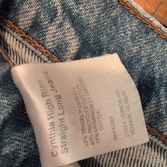 Reformation Cynthia High Rise Straight Jeans Frayed Hem - Picture 10 of 15